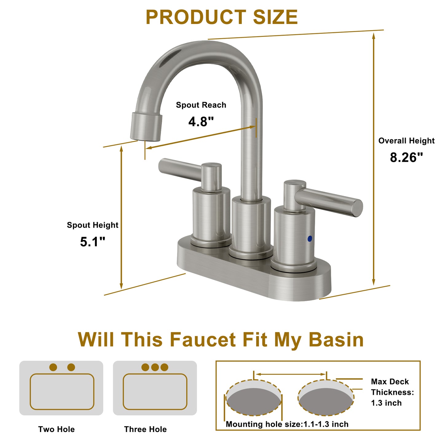 MP-21062 4''widespread basin faucet