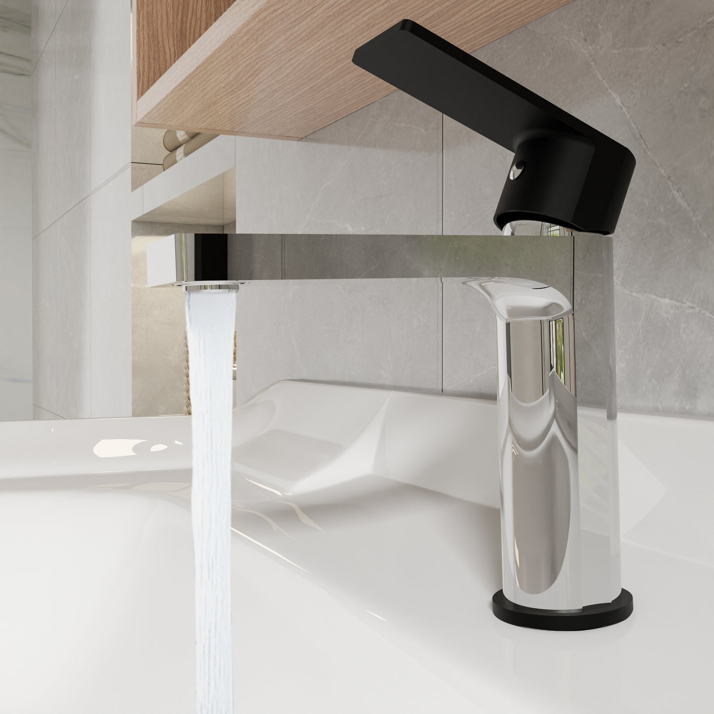 MP-11065 Nickel Deck-mount hot and cold basin faucet