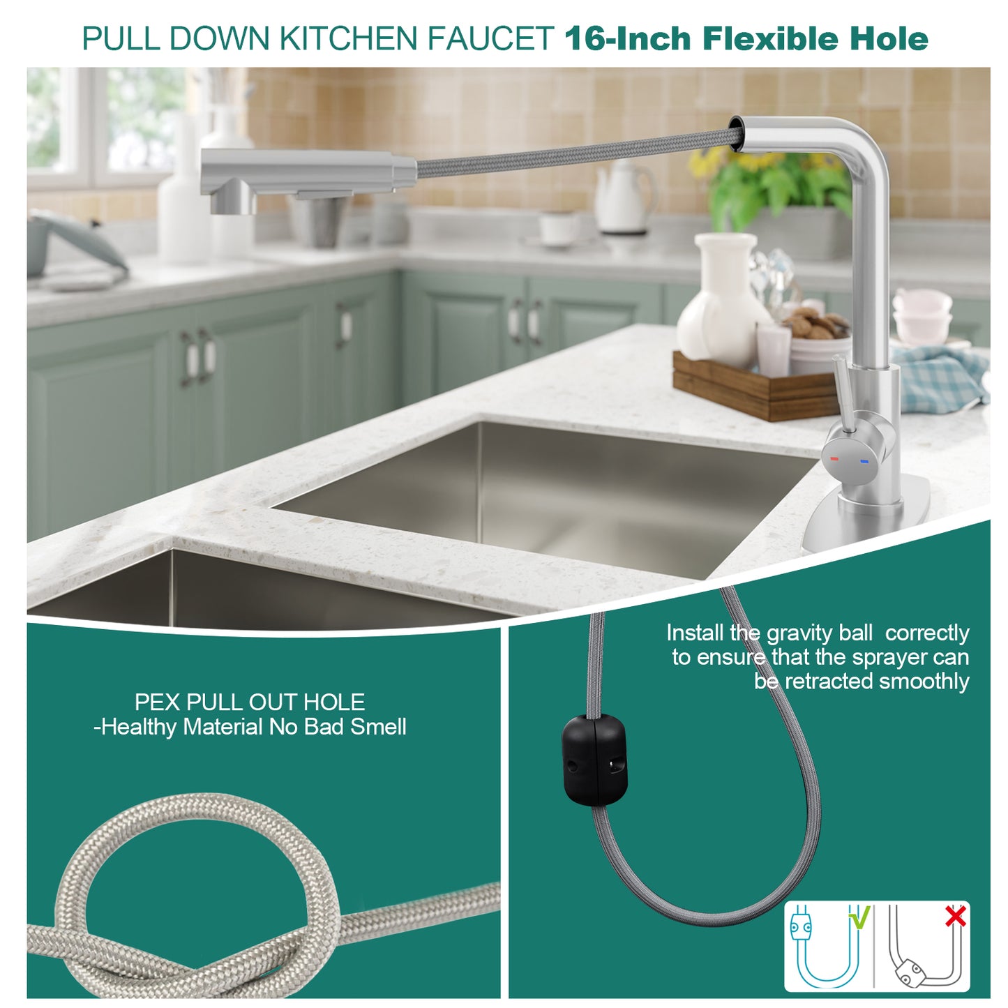 CF-15107 pull down kitchen faucet