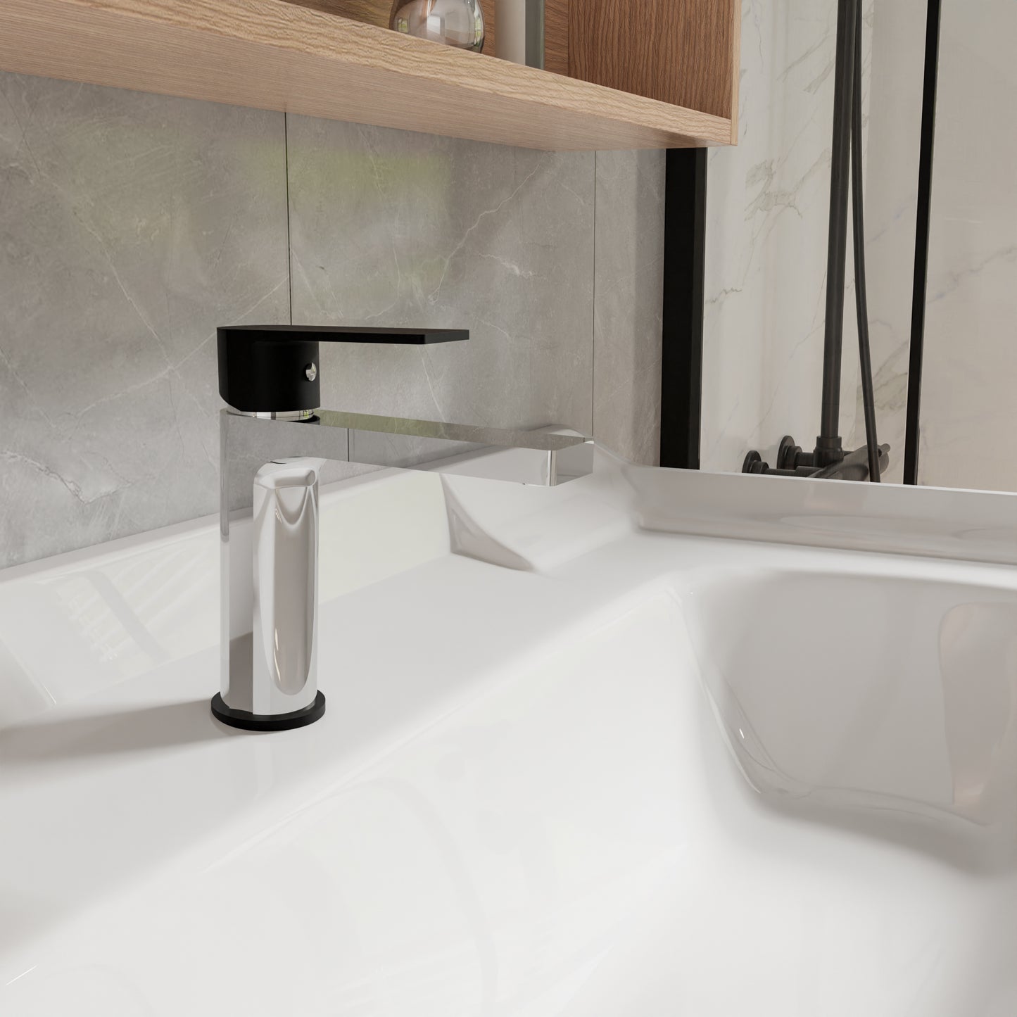 MP-11065 Nickel Deck-mount hot and cold basin faucet
