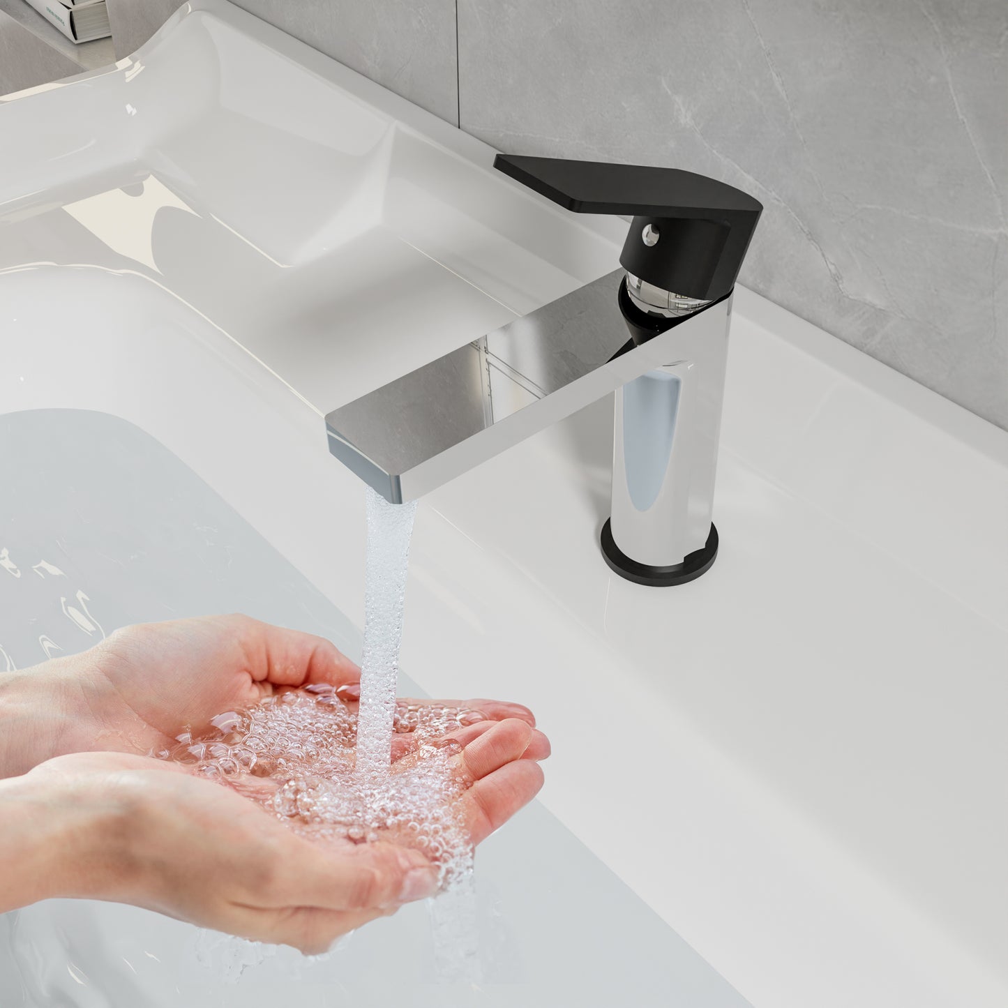 MP-11065 Nickel Deck-mount hot and cold basin faucet