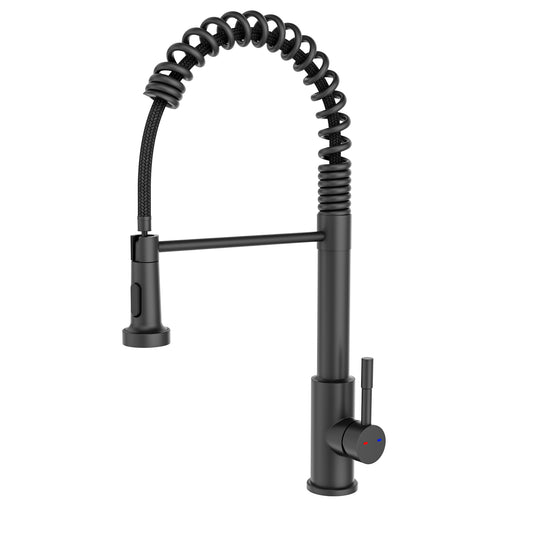 CF-15049-MPH Black Kitchen Faucet With Pull-down Spray-Arrisea