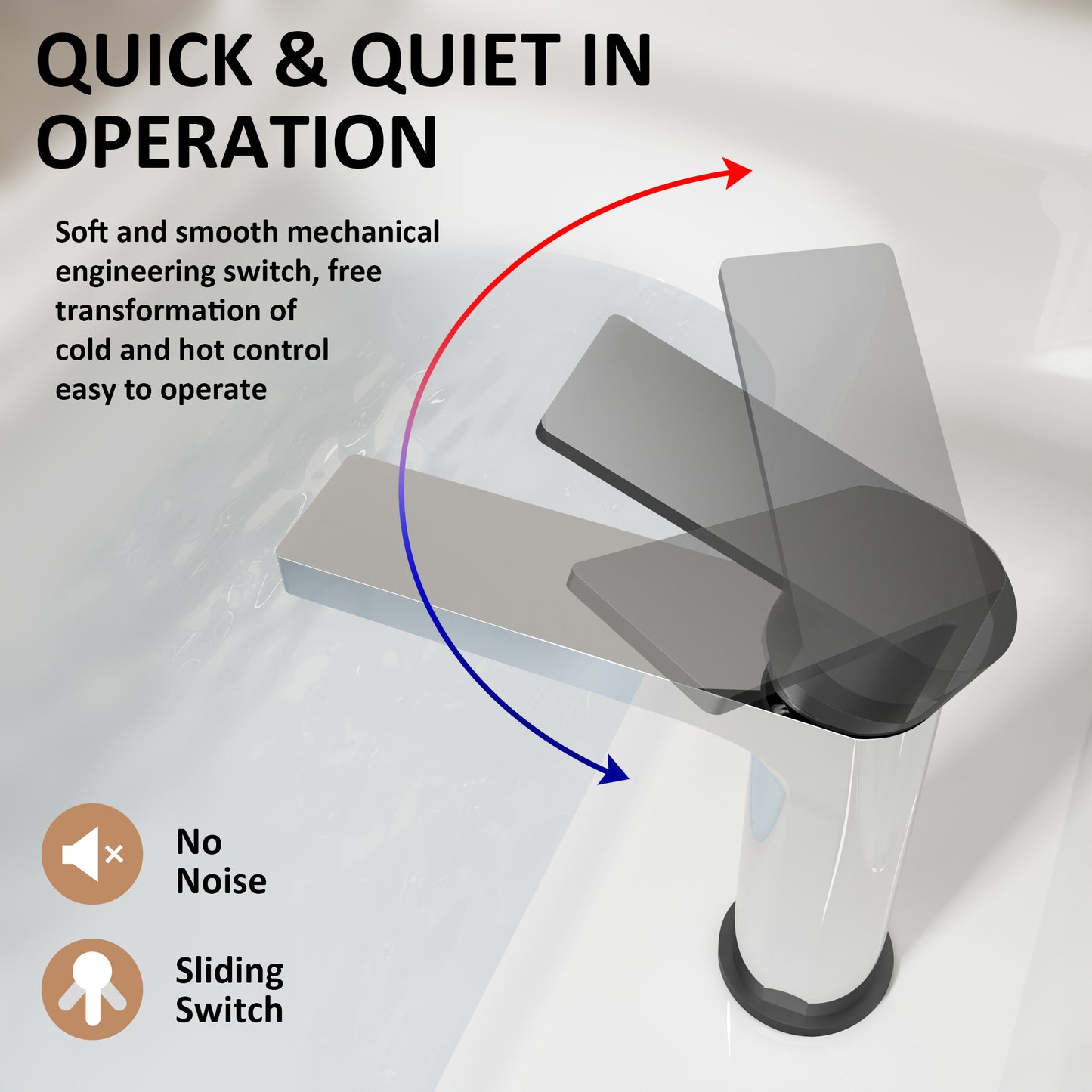 MP-11065 Nickel Deck-mount hot and cold basin faucet