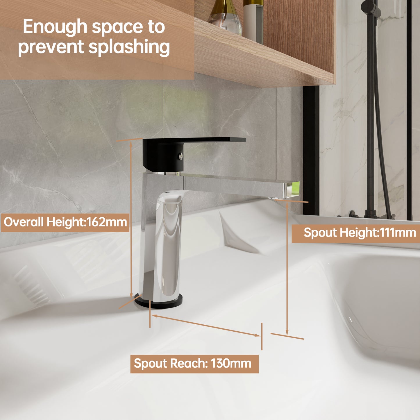 MP-11065 Nickel Deck-mount hot and cold basin faucet