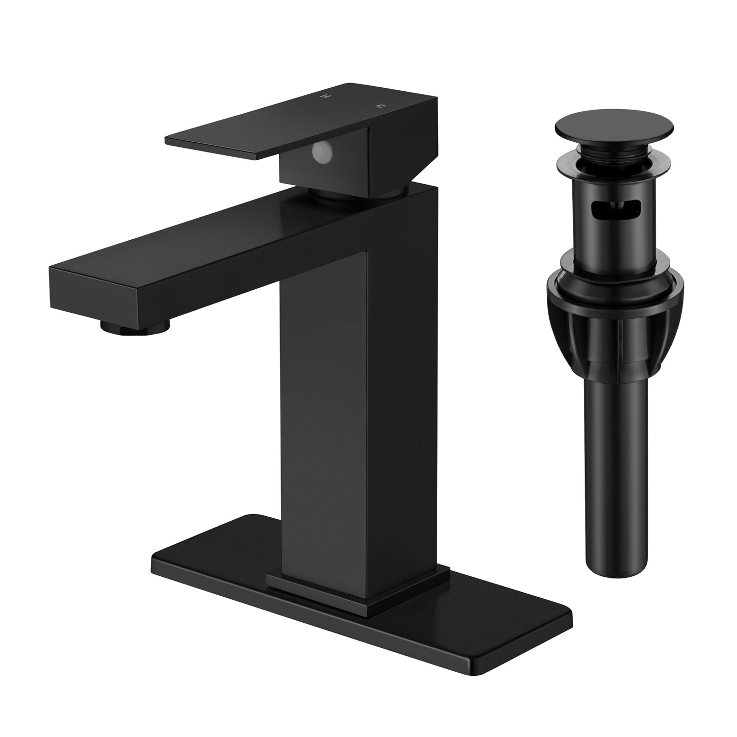 MP-11059 Grifo para lavabo frío y caliente de montaje en cubierta negro