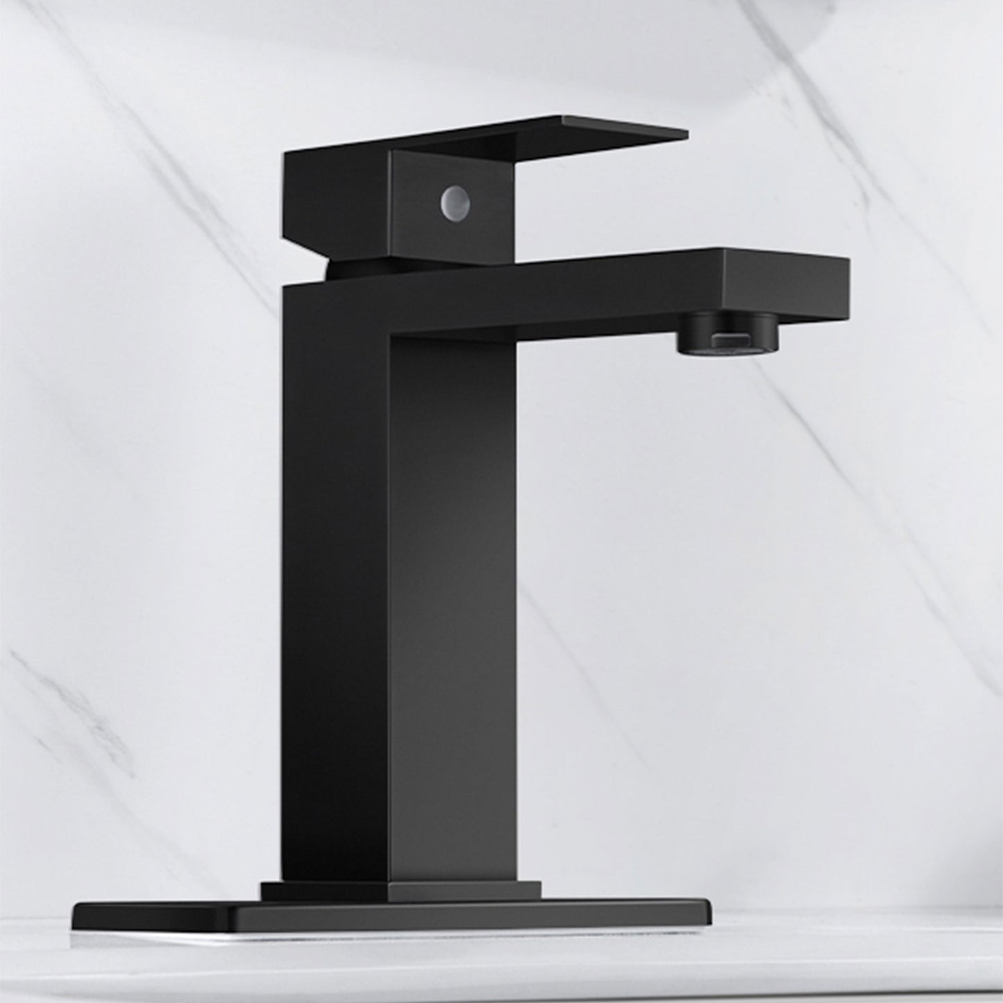 MP-11059 Grifo para lavabo frío y caliente de montaje en cubierta negro